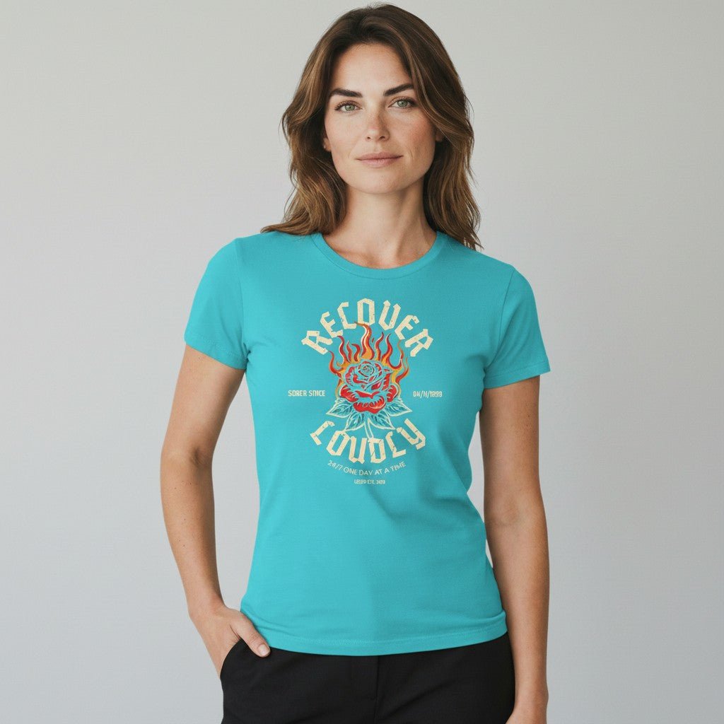 Recover Loudly Sober T Shirt featuring the design (view 21)