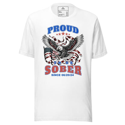 Sober T Shirt with patriotic design celebrating recovery journey