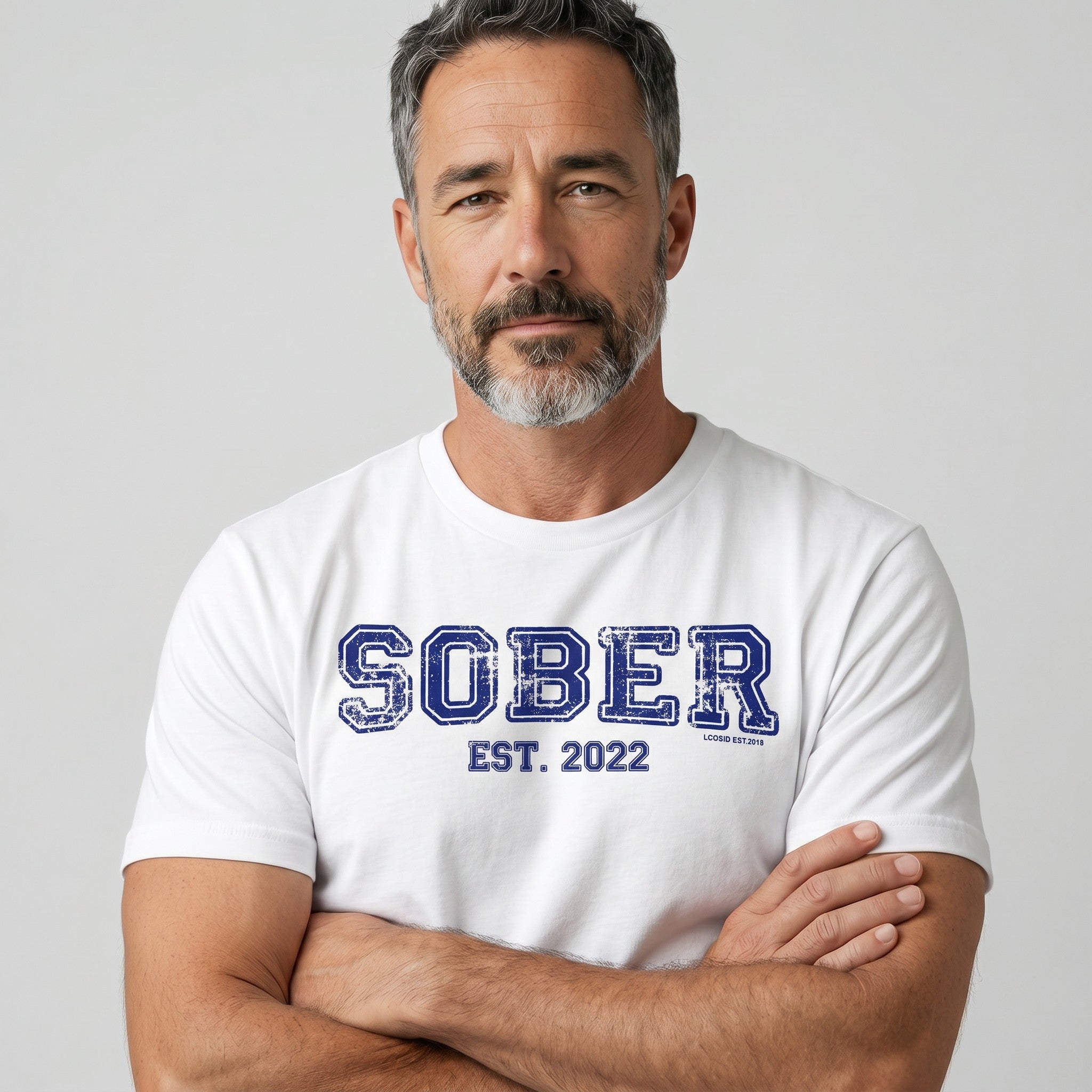 Men's Sober Est. Year T-Shirt w/ Personalized Sobriety Year