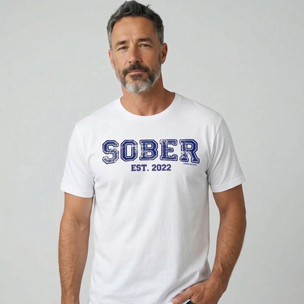 Men's Sober Est. Year T-Shirt w/ Personalized Sobriety Year