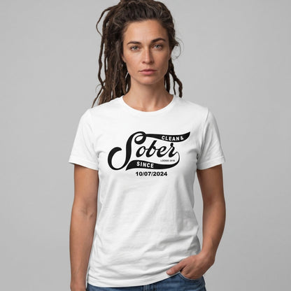 Sober T Shirt | Women’s Sober Since Top with Personalized Date
