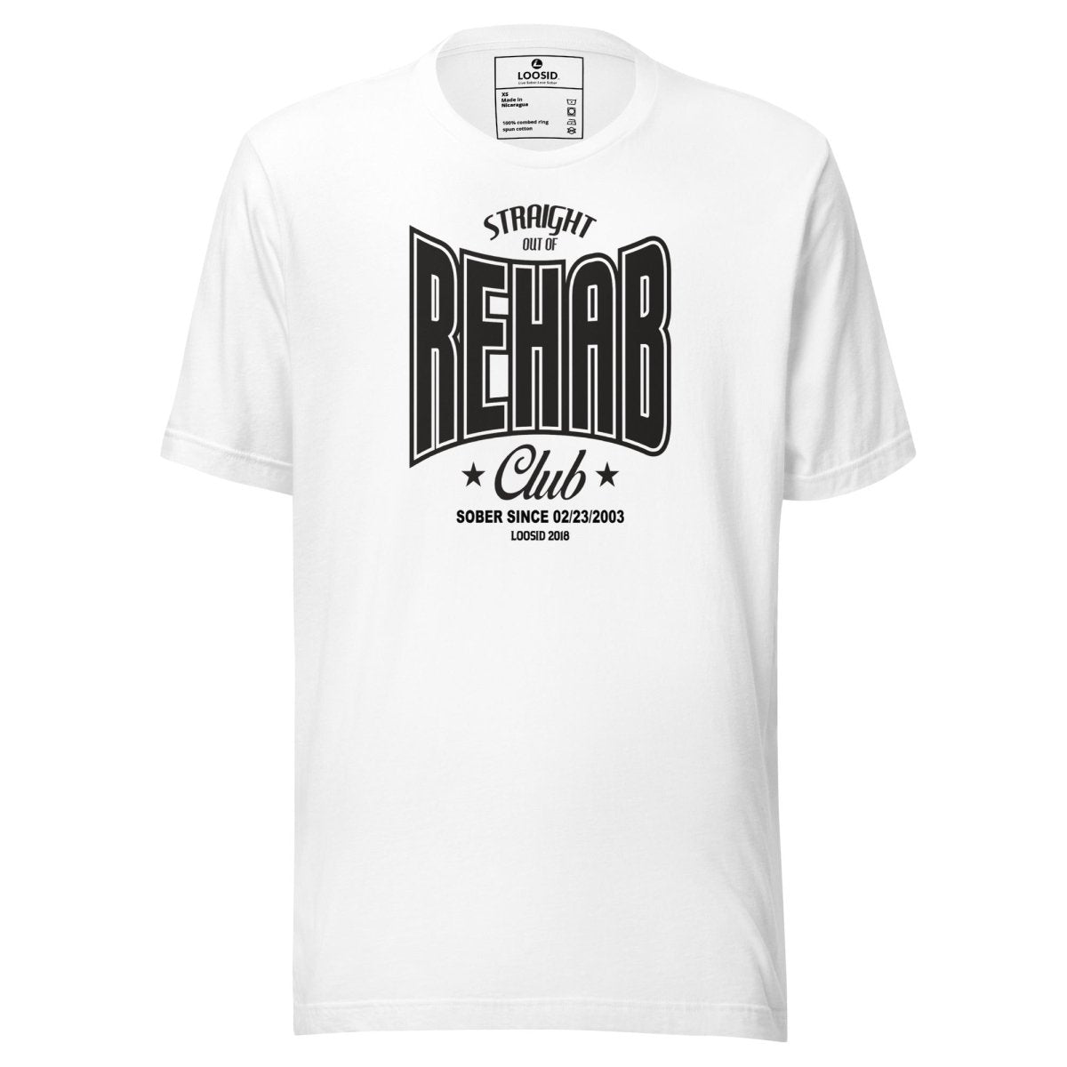 Rehab Sober T Shirt back view (view 17)