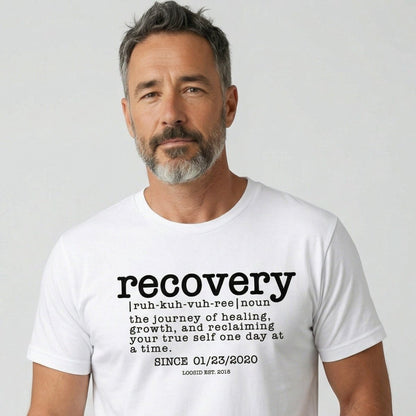 Recovery definition men Sober T Shirt lifestyle view (view 15)