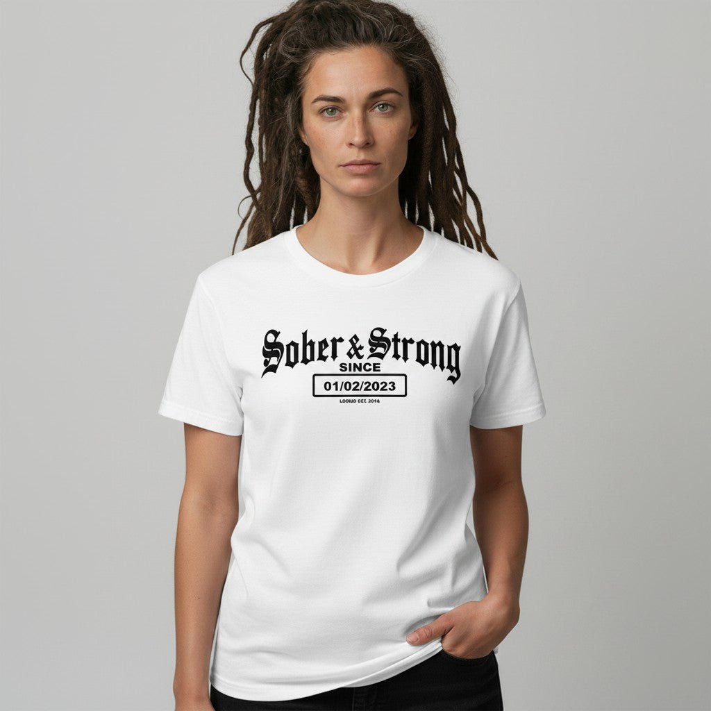 Sober & Strong Sober T Shirt close-up view (view 12)