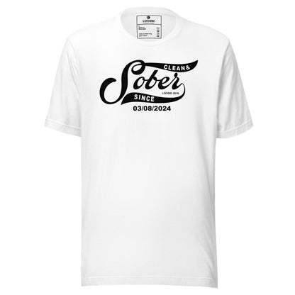 Sober Since Sober T Shirt close-up view (view 2)