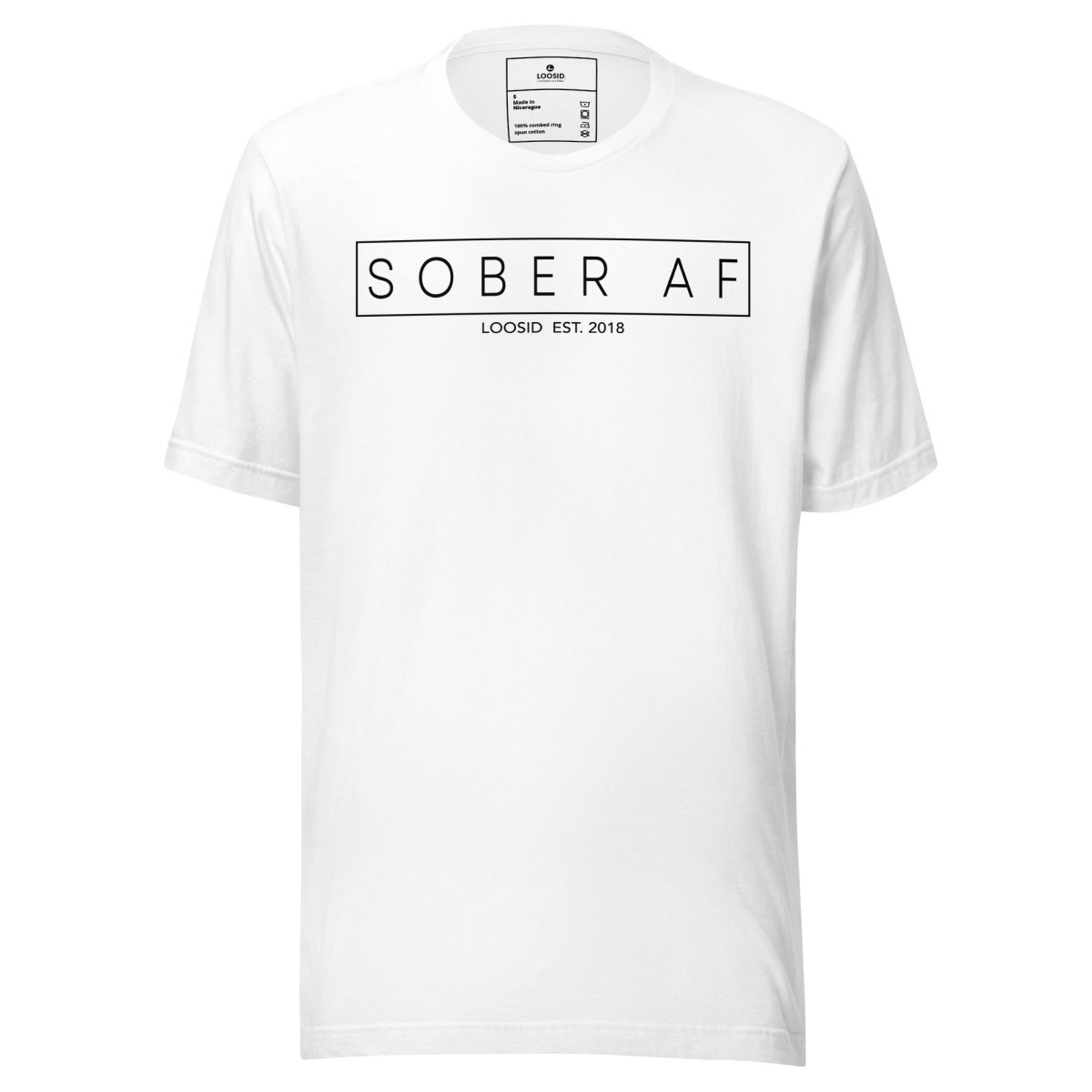 Sober AF Sober T Shirt flat lay styled image (view 3)
