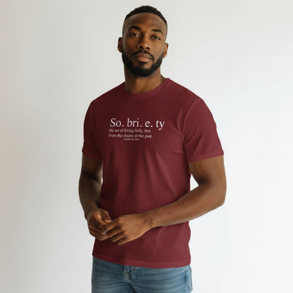 Sober T Shirt | Sobriety Definition Men's Graphic Tee for Recovery