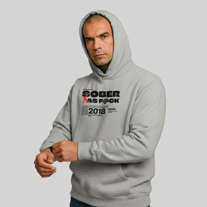 Sober As F*ck Recovery Hoodie close-up view (view 22)