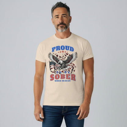 Sober T Shirt | Proud To Be Sober Tee with Personalized Date