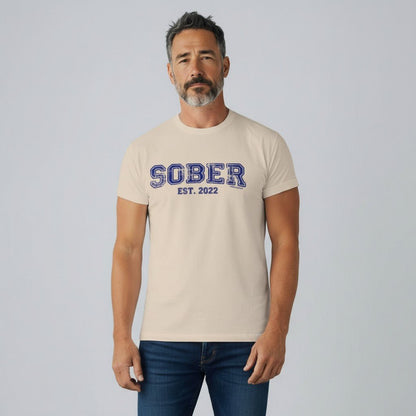 Men's Sober Est. Year T-Shirt w/ Personalized Sobriety Year