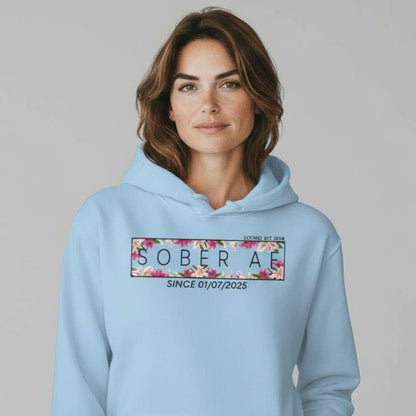 Recovery Hoodie | Women’s Sober AF Hoodie with Custom Date