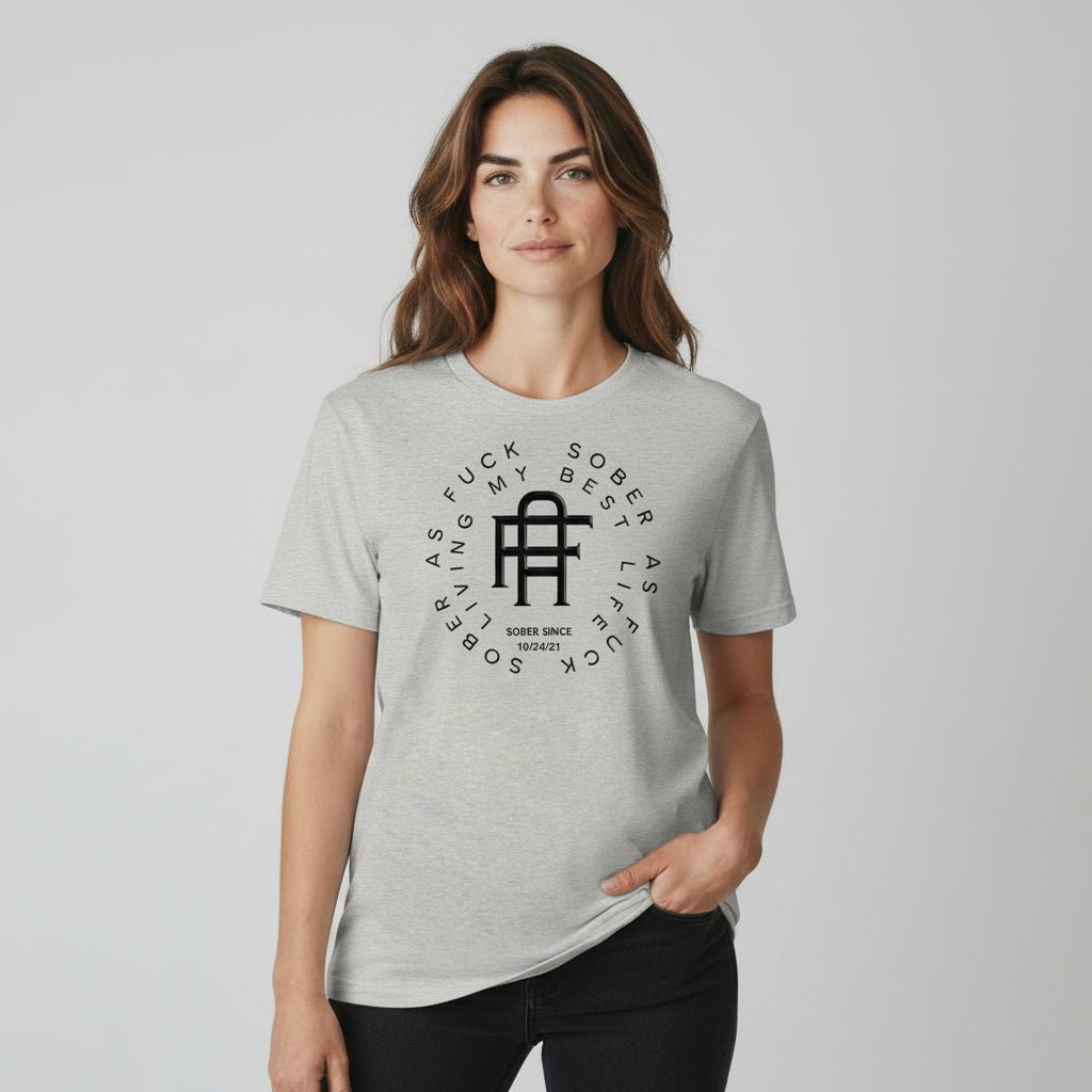 Living My Best Life Sober T Shirt graphic detail (view 14)