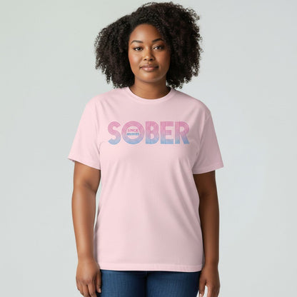 Women's Retro Sober Since T-Shirt w/ Personalized Sobriety Date