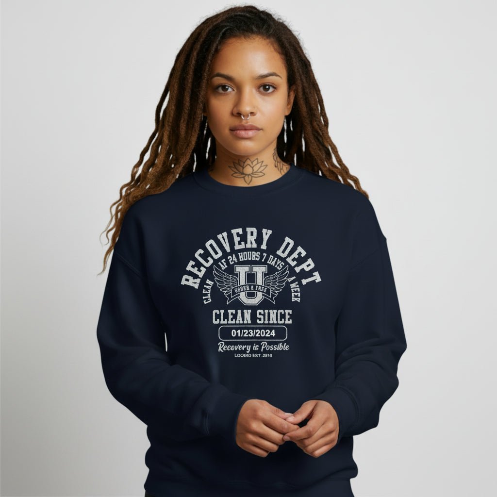 Clean Since Collegiate Recovery Hoodie featuring the design (view 11)