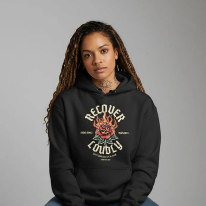Recovery Hoodie | Recover Loudly Custom Sobriety Date Unisex Hoodie