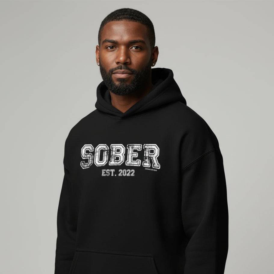 Men's Sober Est. Hoodie w/ Personalized Sobriety Year
