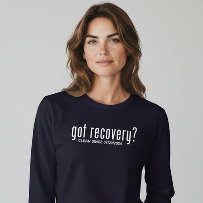 Long Sleeve Clean Sober T Shirt fit detail (view 9)