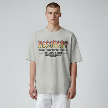Recovery T-shirt | Men's Recovery Rock T-shirt with Personalized Date