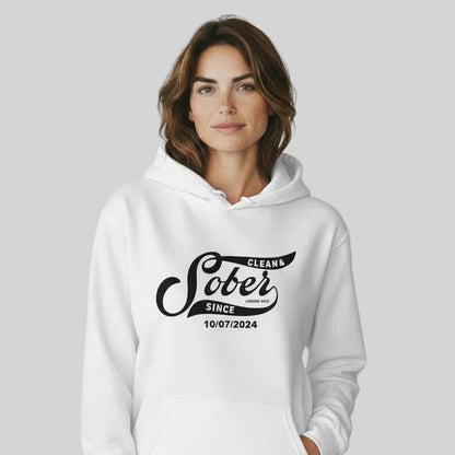 Recovery Hoodie | Women's Sober Since Hoodie with Custom Sober Date
