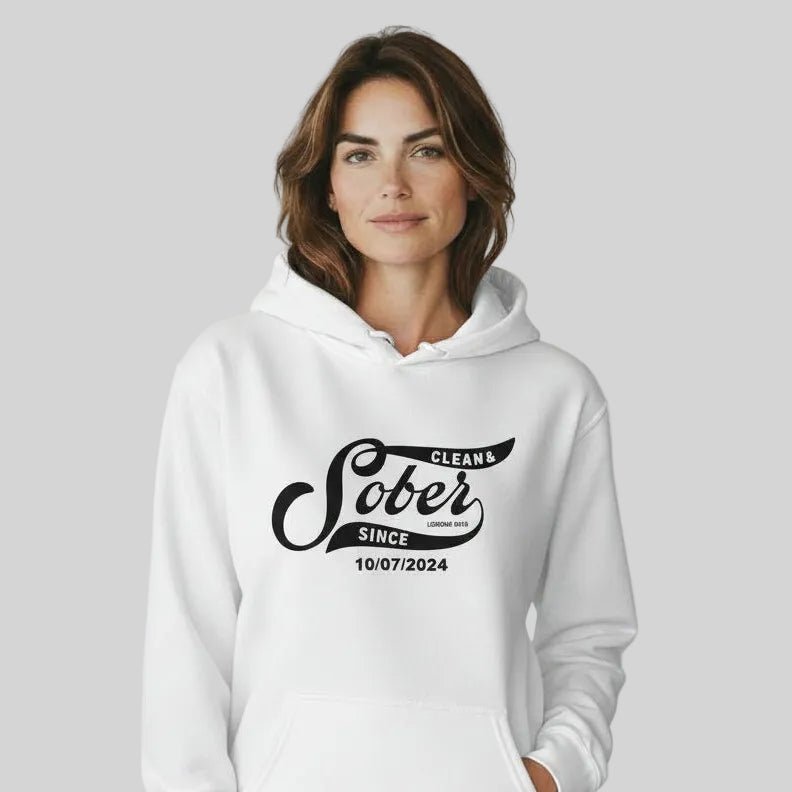 Recovery Hoodie | Women's Sober Since Hoodie with Custom Sober Date