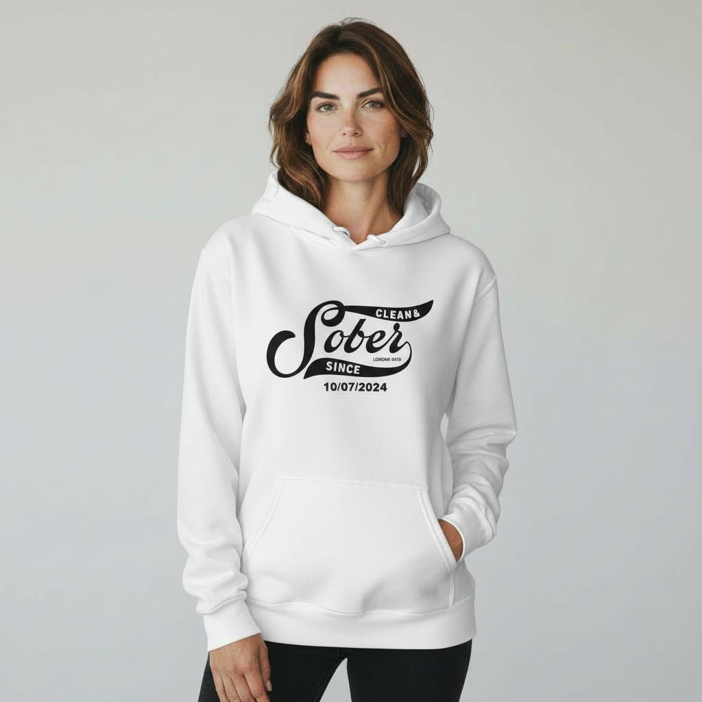 Recovery Hoodie | Women's Sober Since Hoodie with Custom Sober Date
