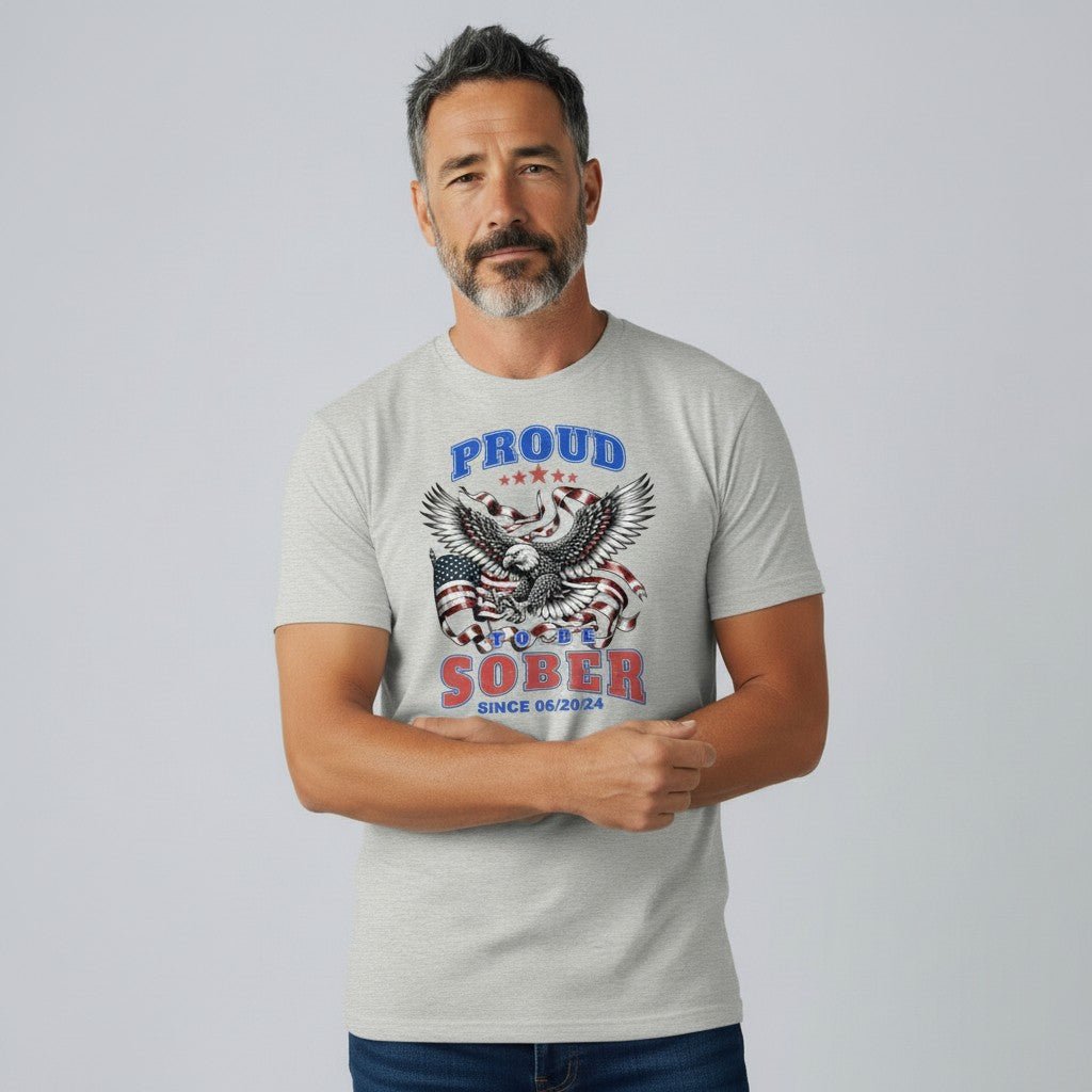 Sober T Shirt | Proud To Be Sober Tee with Personalized Date