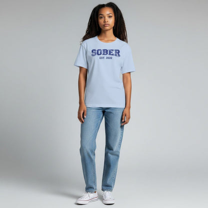 Sober   T   Shirt   |   Women's   Recovery   Is   Possible   Tee   with   Personalized   Sobriety   Date