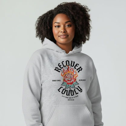Recovery Hoodie | Recover Loudly Women’s Custom Sobriety Date