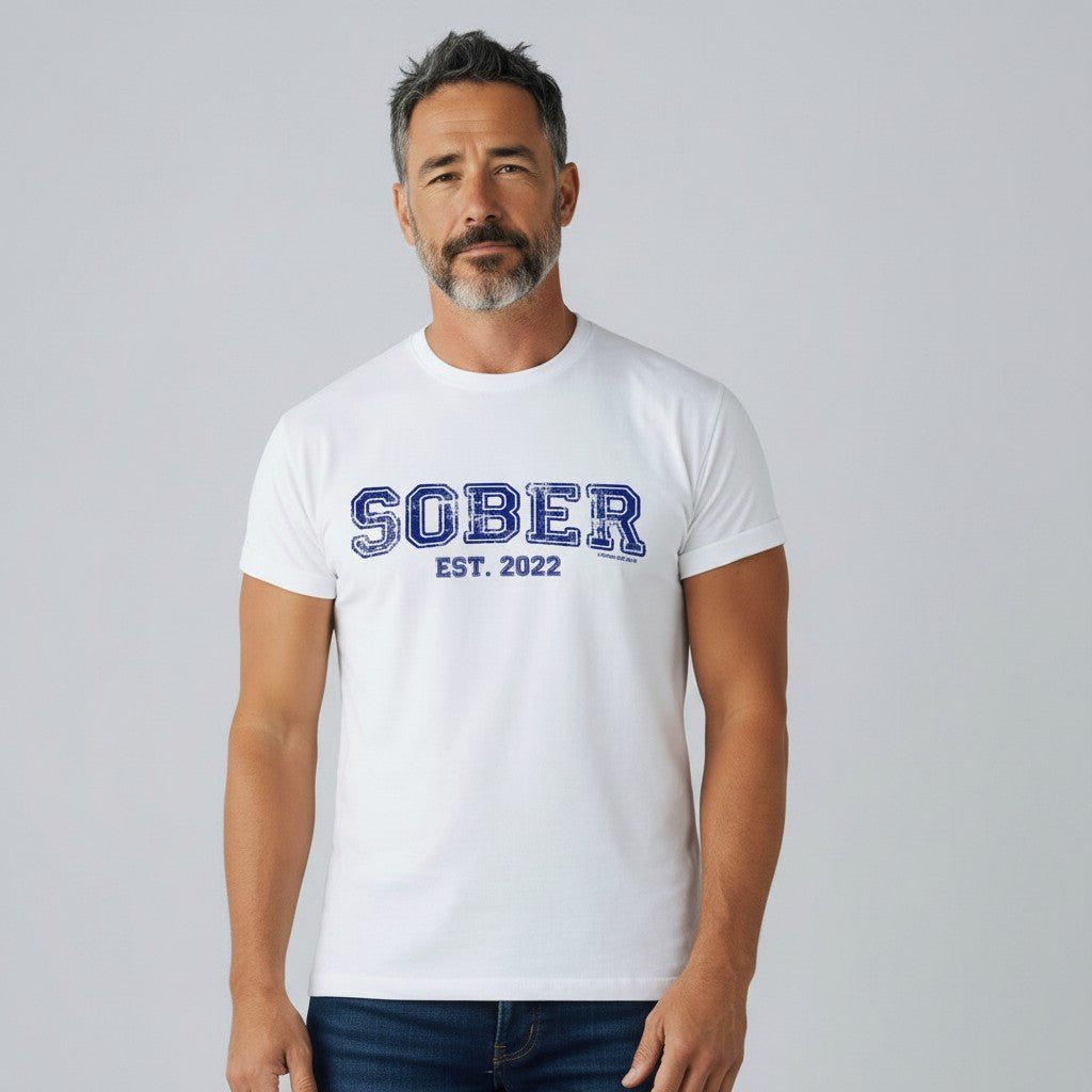 Men's Sober Est. Year T-Shirt w/ Personalized Sobriety Year