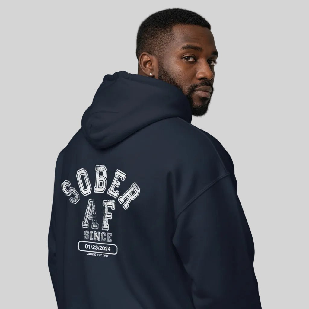 minimalist sober lifestyle recovery hoodie