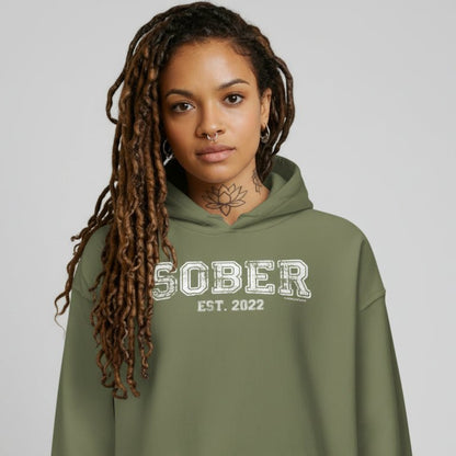 Women's Sober Est. Hoodie w/ Personalized Sobriety Year Hoodie