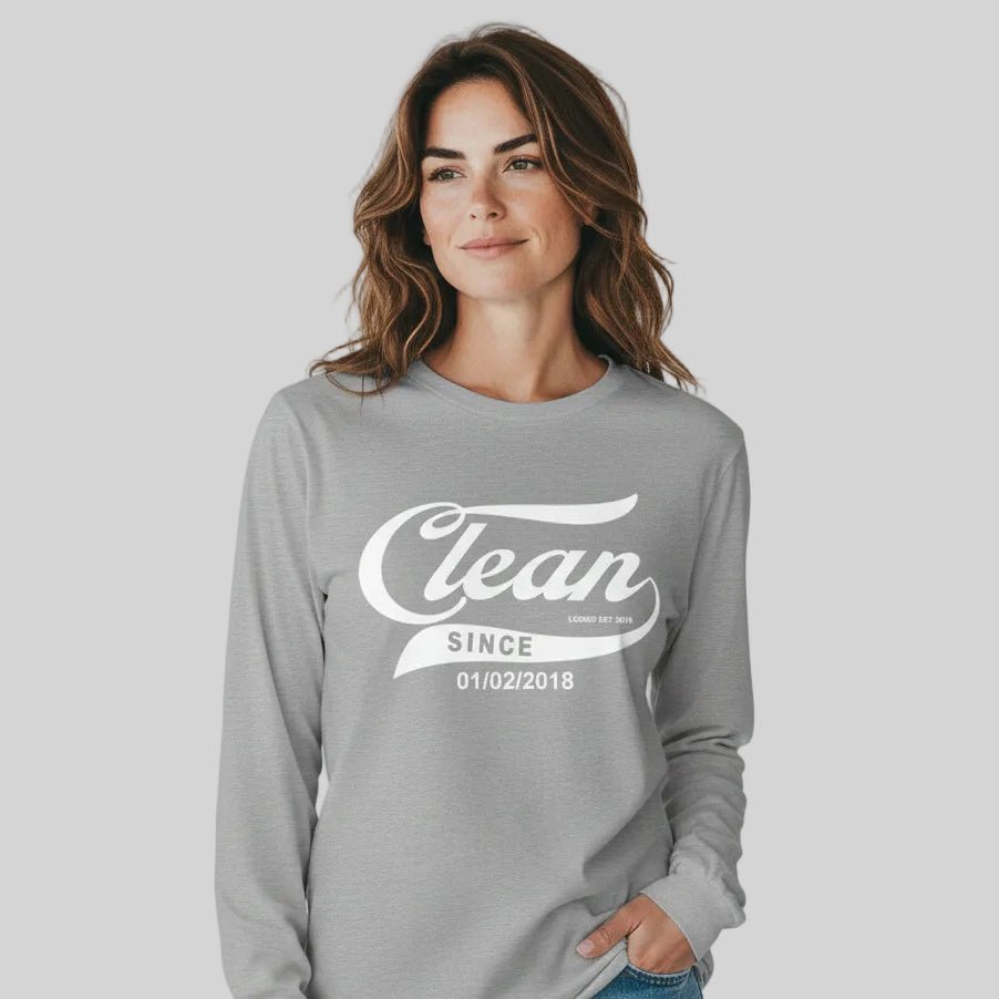 Clean Since Long Sleeve Sober T Shirt close-up view (view 12)