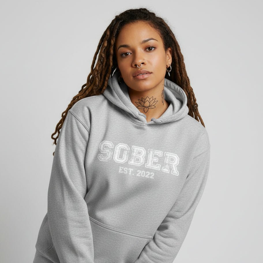 Women's Sober Est. Hoodie w/ Personalized Sobriety Year Hoodie