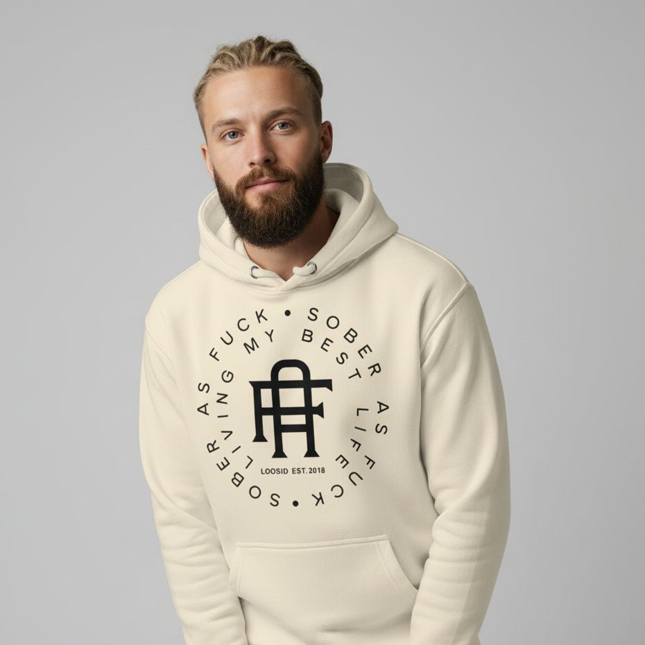 Living My Best Life Sober Recovery Hoodie close-up view (view 22)