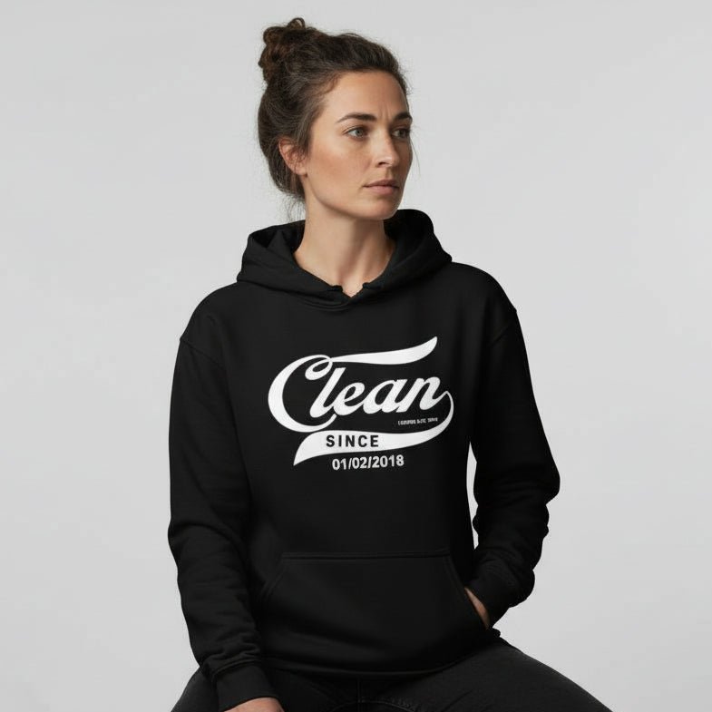 Clean Since Hoodie with Date Recovery Hoodie side view (view 6)
