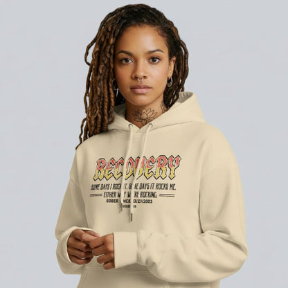 Recovery Hoodie | Women's Recovery Rock Hoodie with Personalized Date