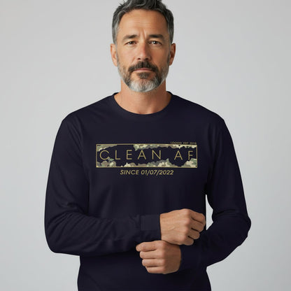 Clean AF Camo Long Sleeve Sober T Shirt fit detail (view 9)