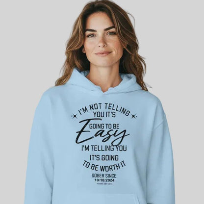 I'm Not Telling Custom Sobriety Date Recovery Hoodie graphic detail (view 34)