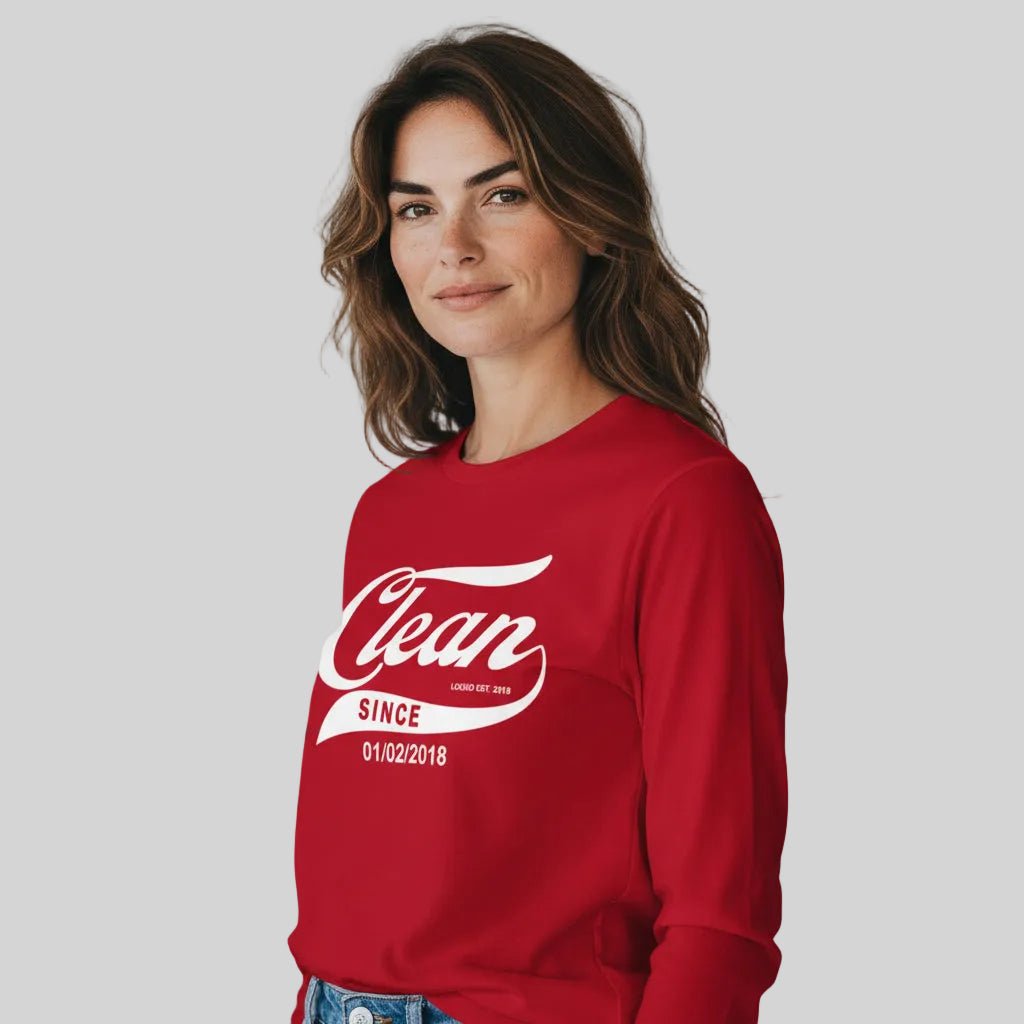 Clean Since Long Sleeve Sober T Shirt lifestyle view (view 25)