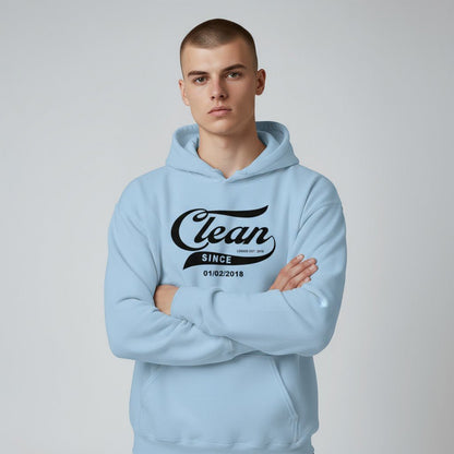 Recovery Hoodie | Men's Clean & Sober Hoodie with Custom Sobriety Date
