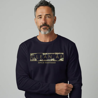 Clean AF Camo Long Sleeve Sober T Shirt product photo (view 10)