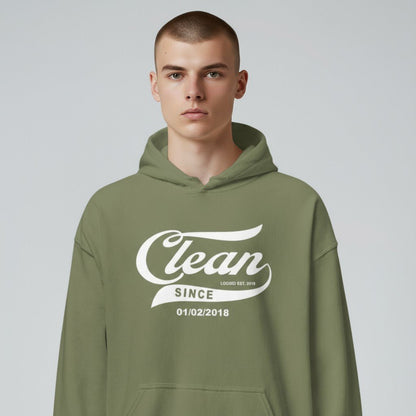 Recovery Hoodie | Men's Clean & Sober Hoodie with Custom Sobriety Date