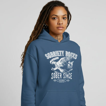 Sobriety Rocks | Women's Sober Since Hoodie with Custom Sobriety Date