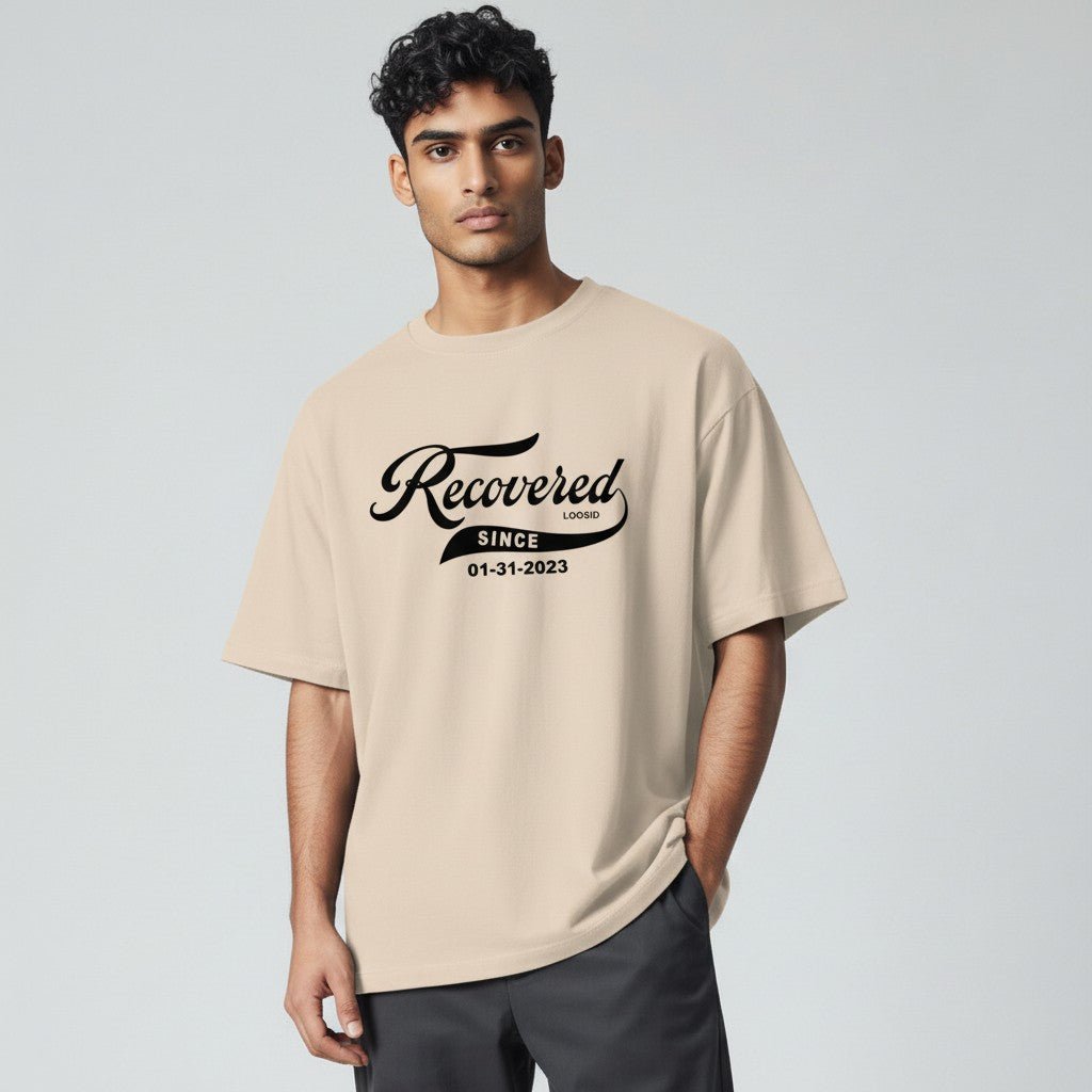 Men’s Recovered Since T-Shirt w/ Personalized Clean Date