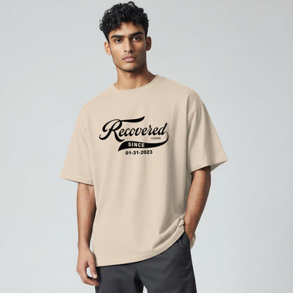 Men’s Recovered Since T-Shirt w/ Personalized Clean Date