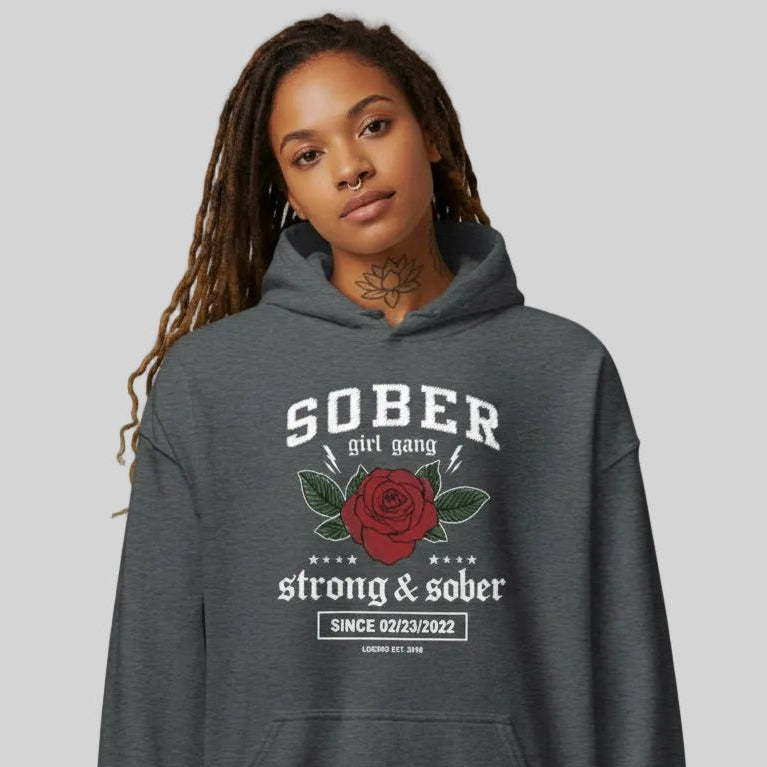 Recovery Hoodie | Sober Girl Gang Strong & Sober Crest