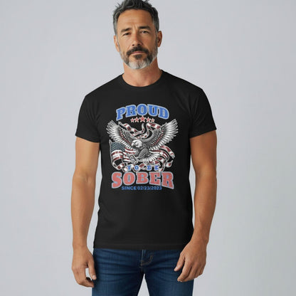 Sober T Shirt | Proud To Be Sober Tee with Personalized Date