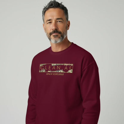 Clean AF Camo Long Sleeve Sober T Shirt graphic detail (view 14)