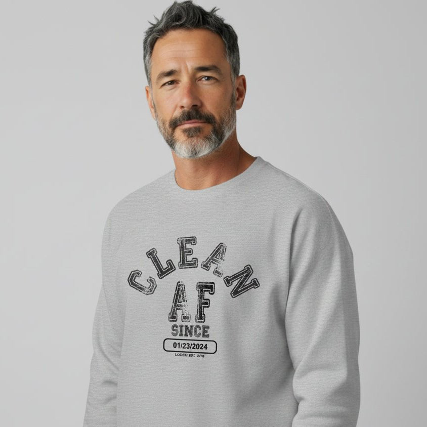 Clean AF Since Long Sleeve Sober T Shirt close-up view (view 22)