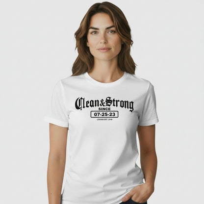 Clean & Strong Sober Sober T Shirt side view (view 16)